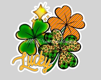 St. Patrick’s acrylic blanks for badge reels with matching vinyl decal, acrylic blank, Shamrock cast acrylic blank, St. Patty's vinyl decal