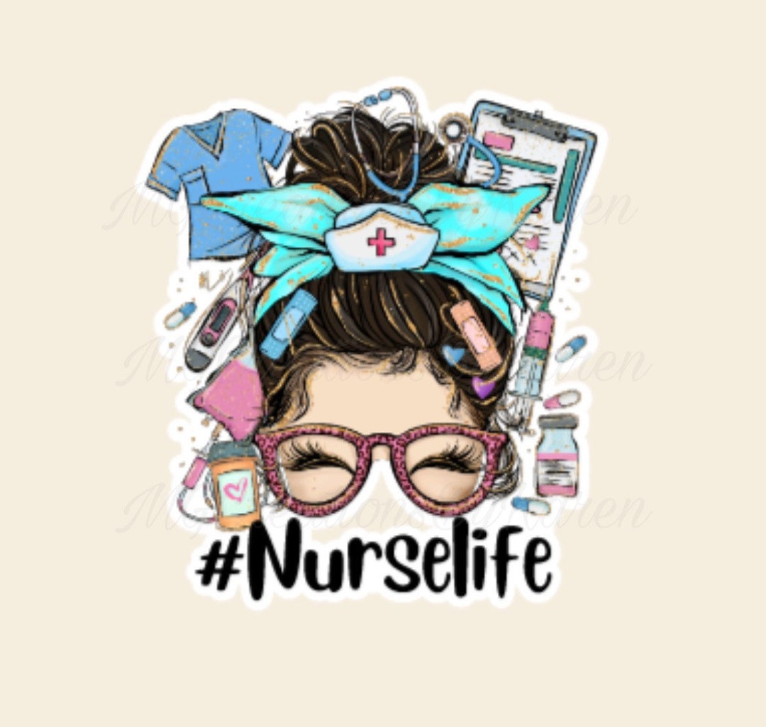 2 Nurse Life Clear Acrylic Blanks for Badge Reels & Vinyl Decal