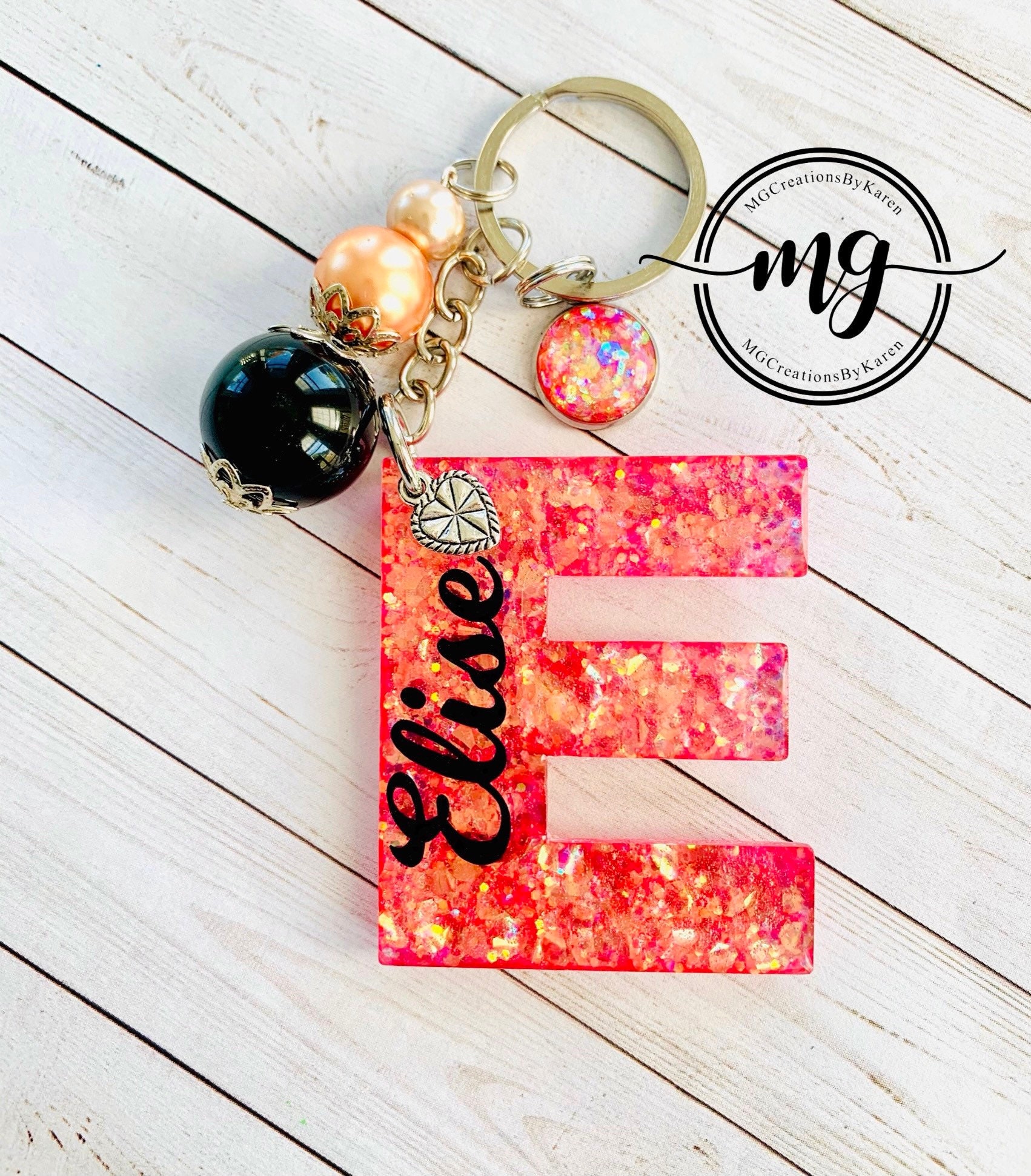 Letter Keychain Initial Keychain Initial Key Ring Letter | Etsy