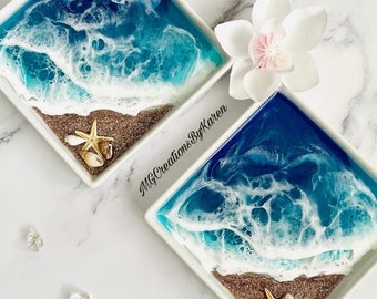 Ocean Ring dish, Beach Ring Dish, Ocean Trinket Dish, Beach Trinket Dish, Ocean Jewelry Dish, Beach Jewelry Dish, Beach Jewelry Holder