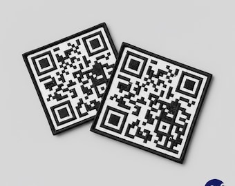Custom Embroidered QR Code Patch, Scannable Link Patch, Personalized Gear Tag