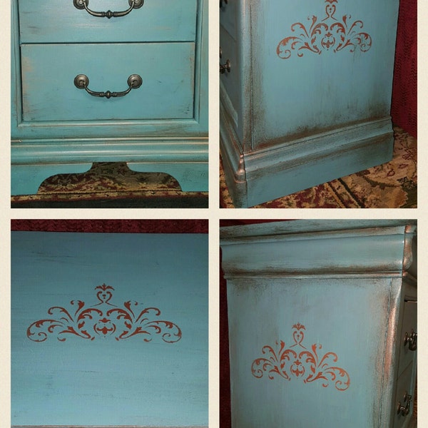 Painted Side Table Etsy