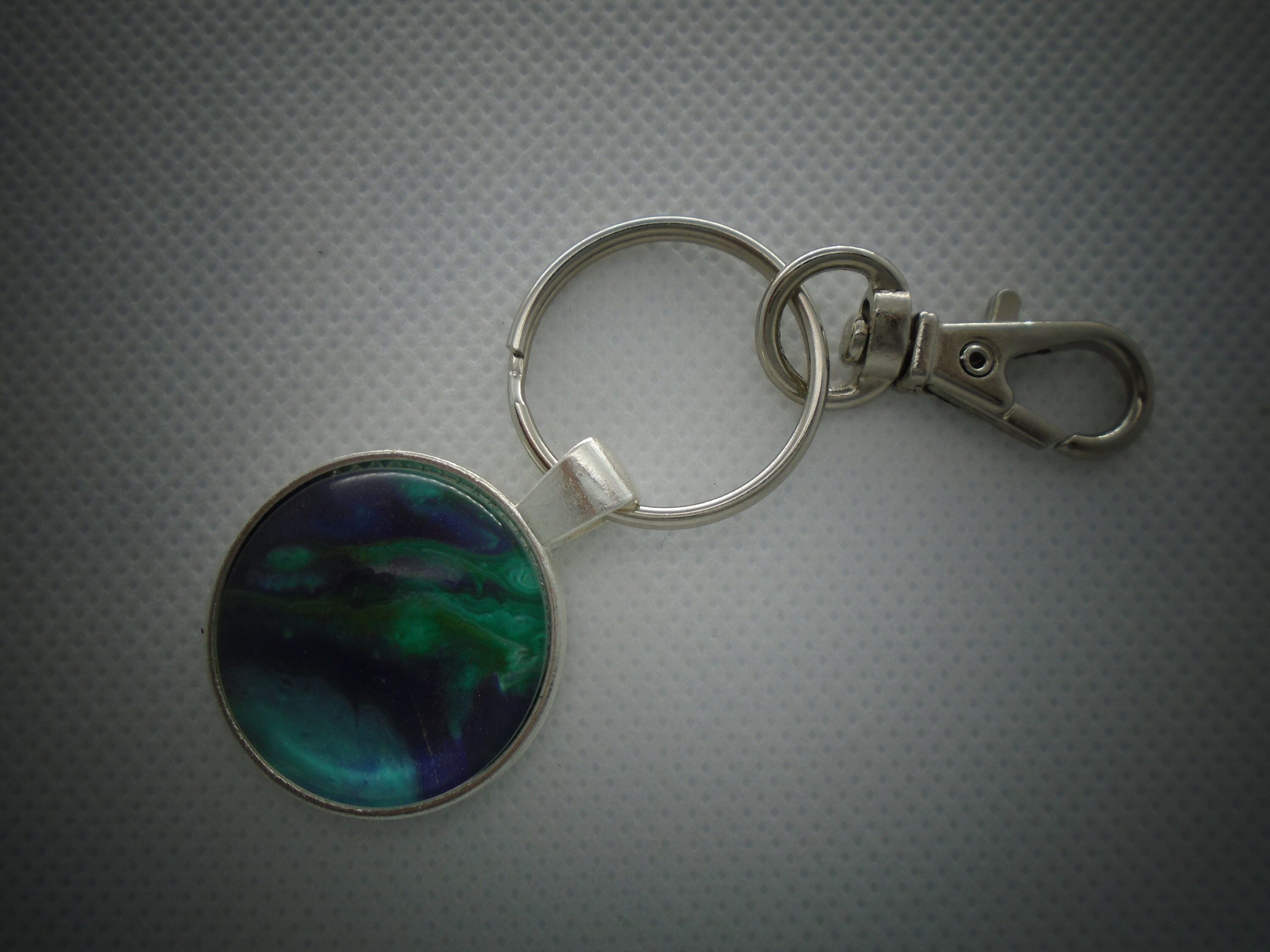 Acrylic Pour Key Chain Art Jewelry Fluid Art Key Ring Art Etsy