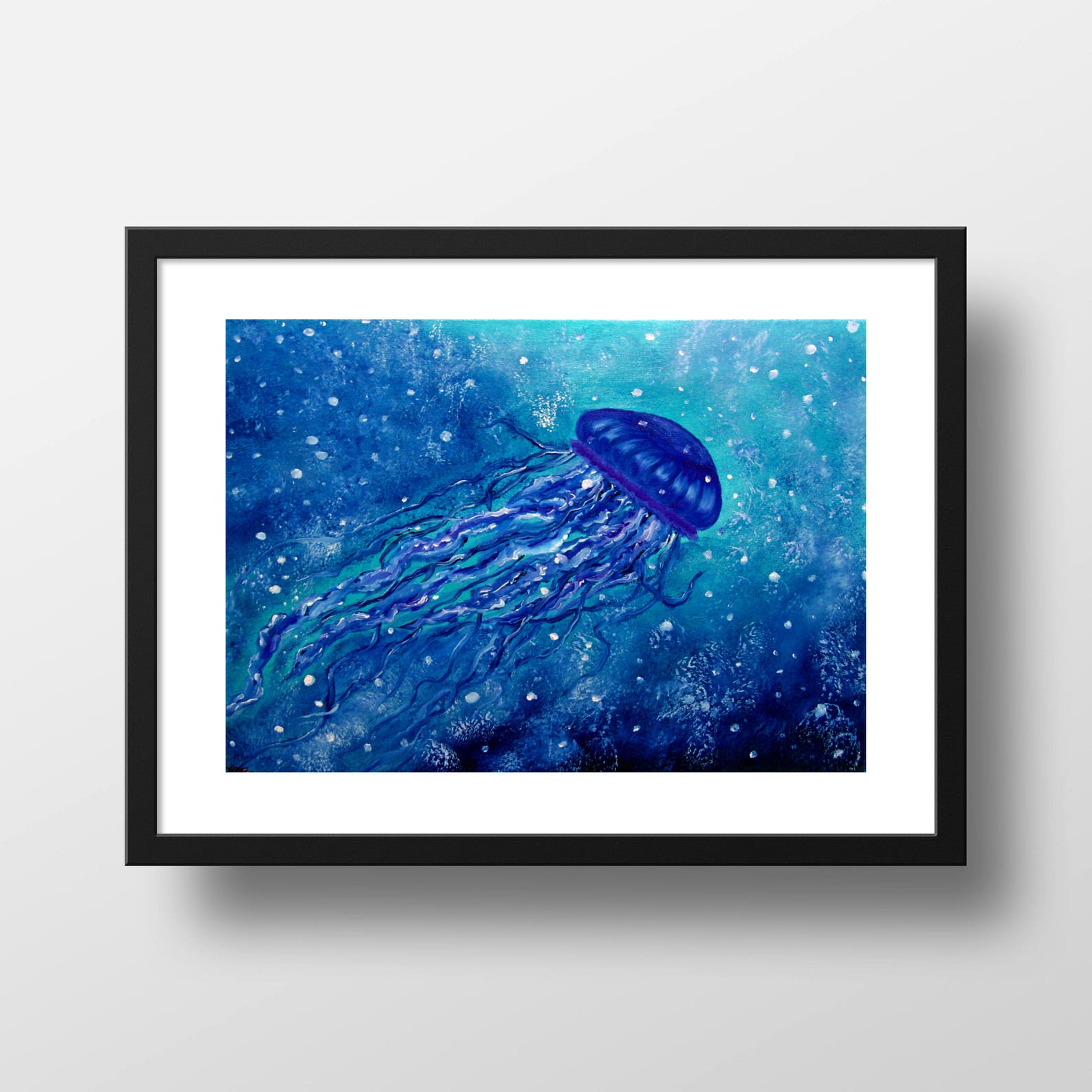 Jellyfish Art Print Jellyfish Print Jellyfish Wall Art Etsy