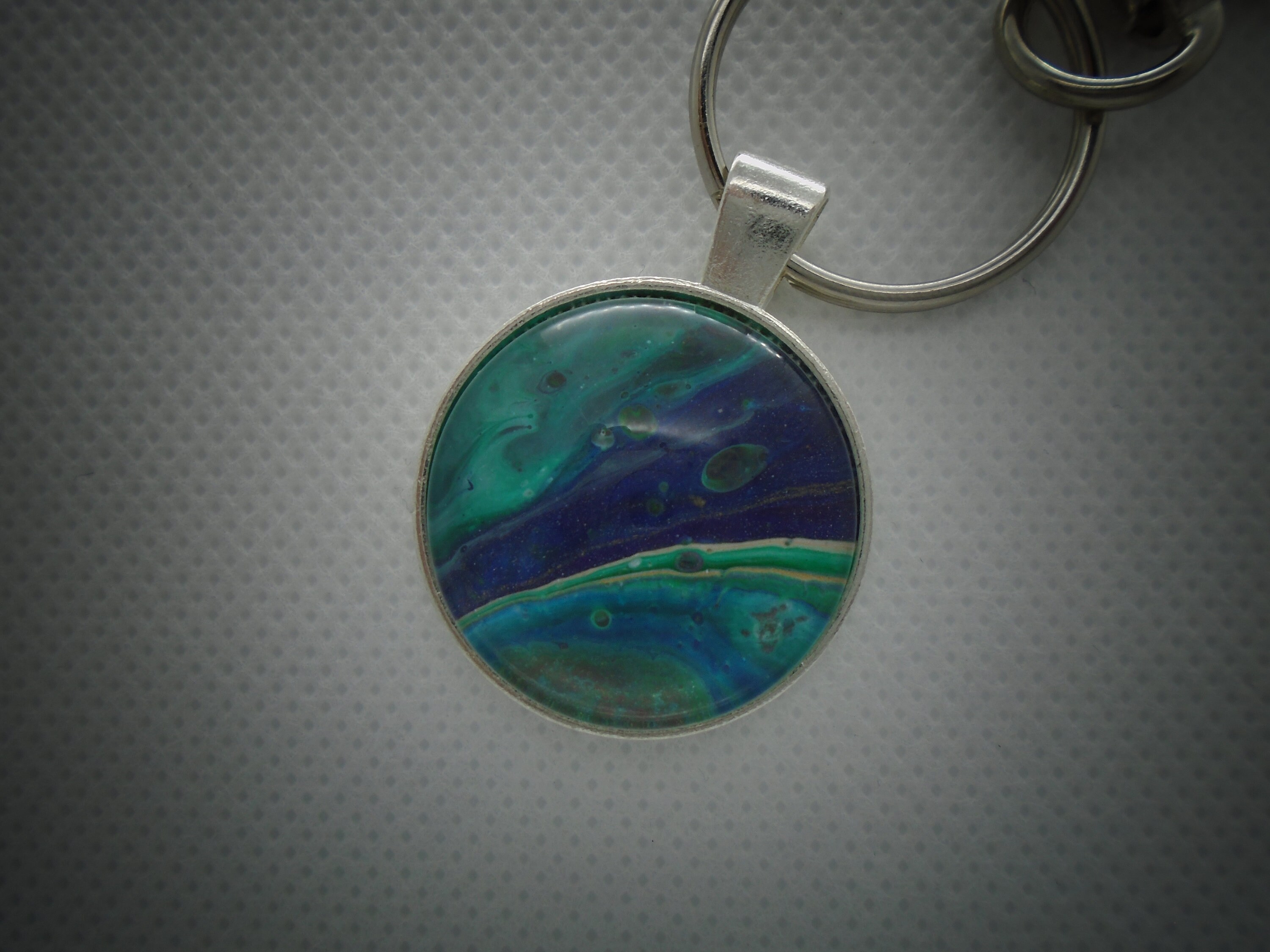 Acrylic Pour Key Chain Art Jewelry Fluid Art Key Ring Art Etsy