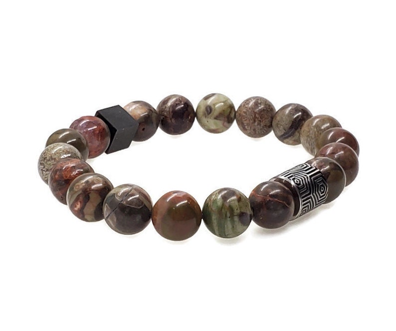 Jasper Bracelet, Men's Stretch Bracelet image 2