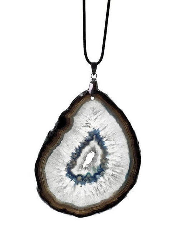 green Druzy Tassel Necklace Metallic Druzy Gold Necklace Natural Raw Stone Necklace geode Quartz sliced necklace Multi Colored Necklace