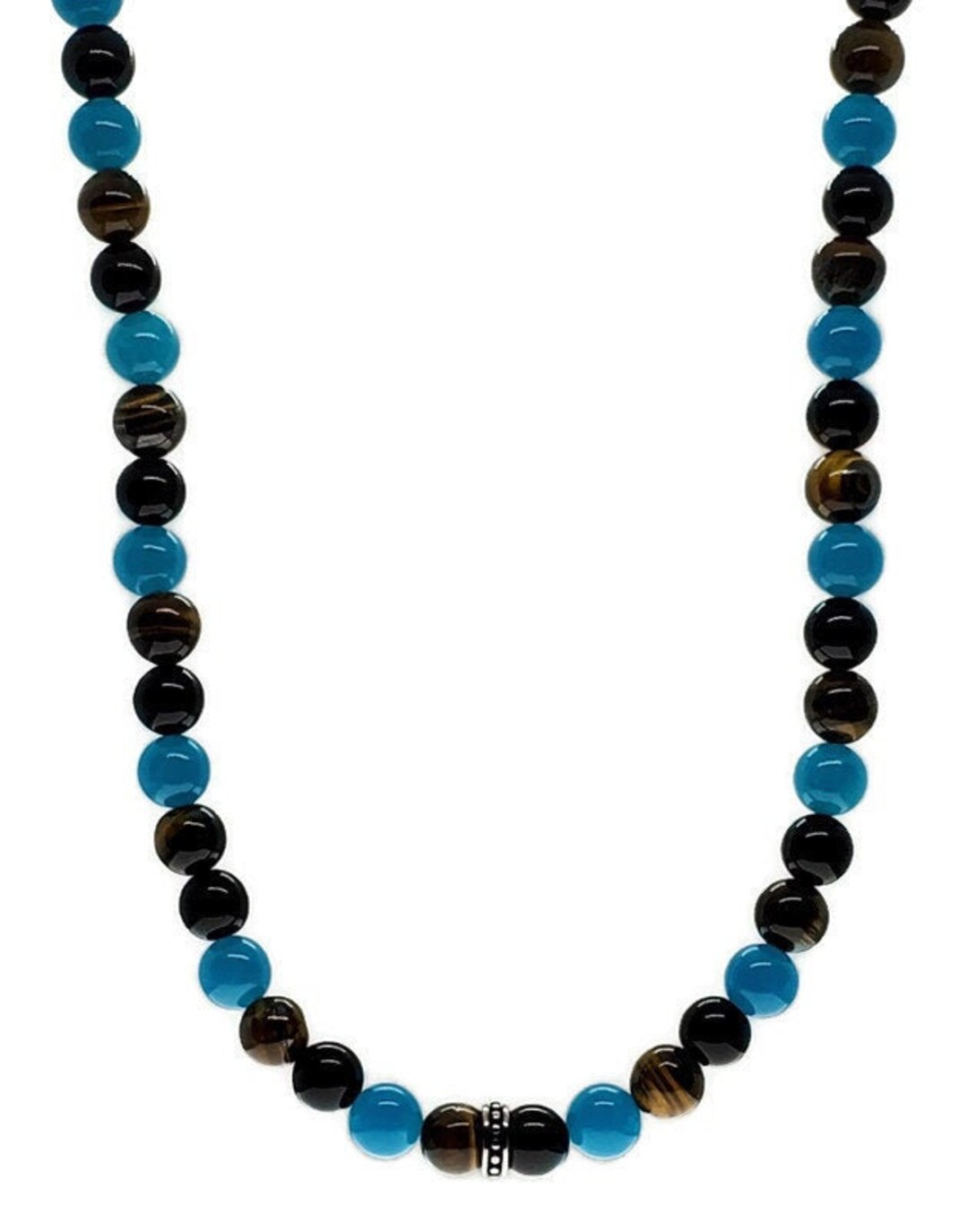 Mens Beaded Necklace Mens Necklace Necklace for Men Black Etsy