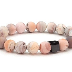 Botswana Agate Crystal Bead Bracelet 10mm, Comforting and Protective, Great Gift for Men or Women