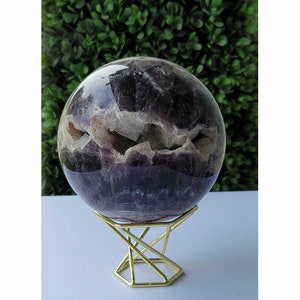 Amethyst Sphere Geode: Protective Crystal Stone (92mm)