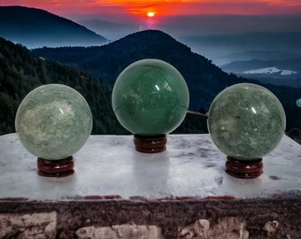 Green Aventurine Crystal Sphere - Sphere for Altar, Divination, Meditation