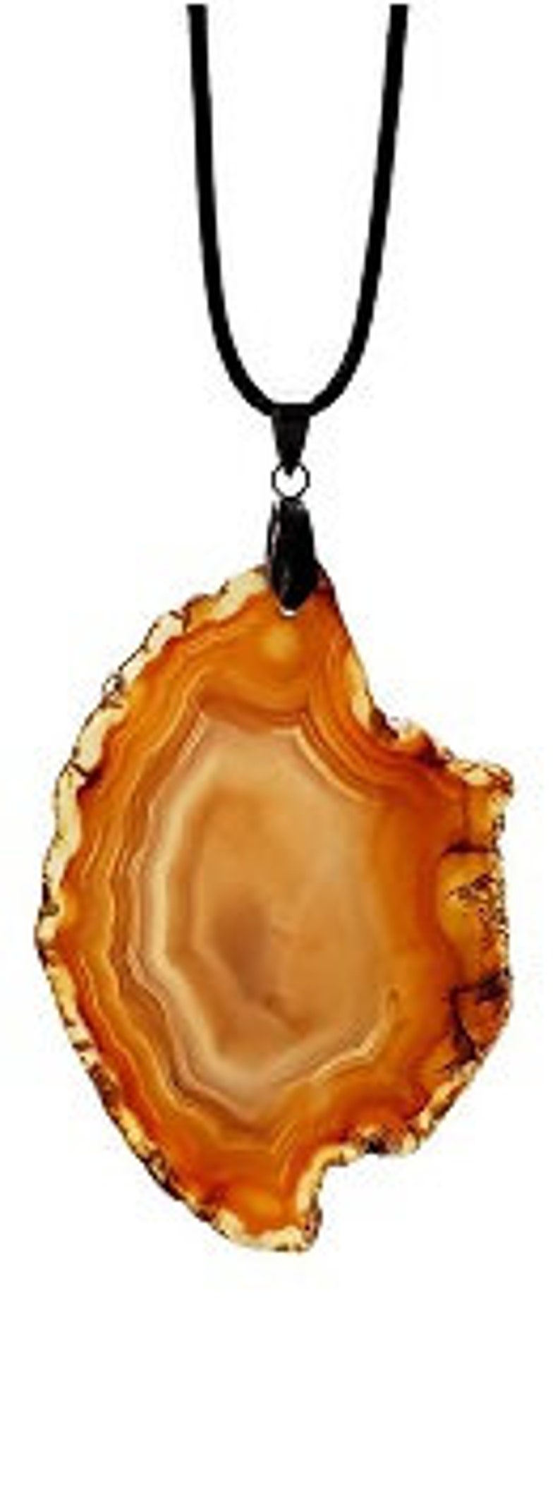 Raw Stone Pendant Boho Long Layer Green Agate Agate Necklace Women Slice Agate Necklace