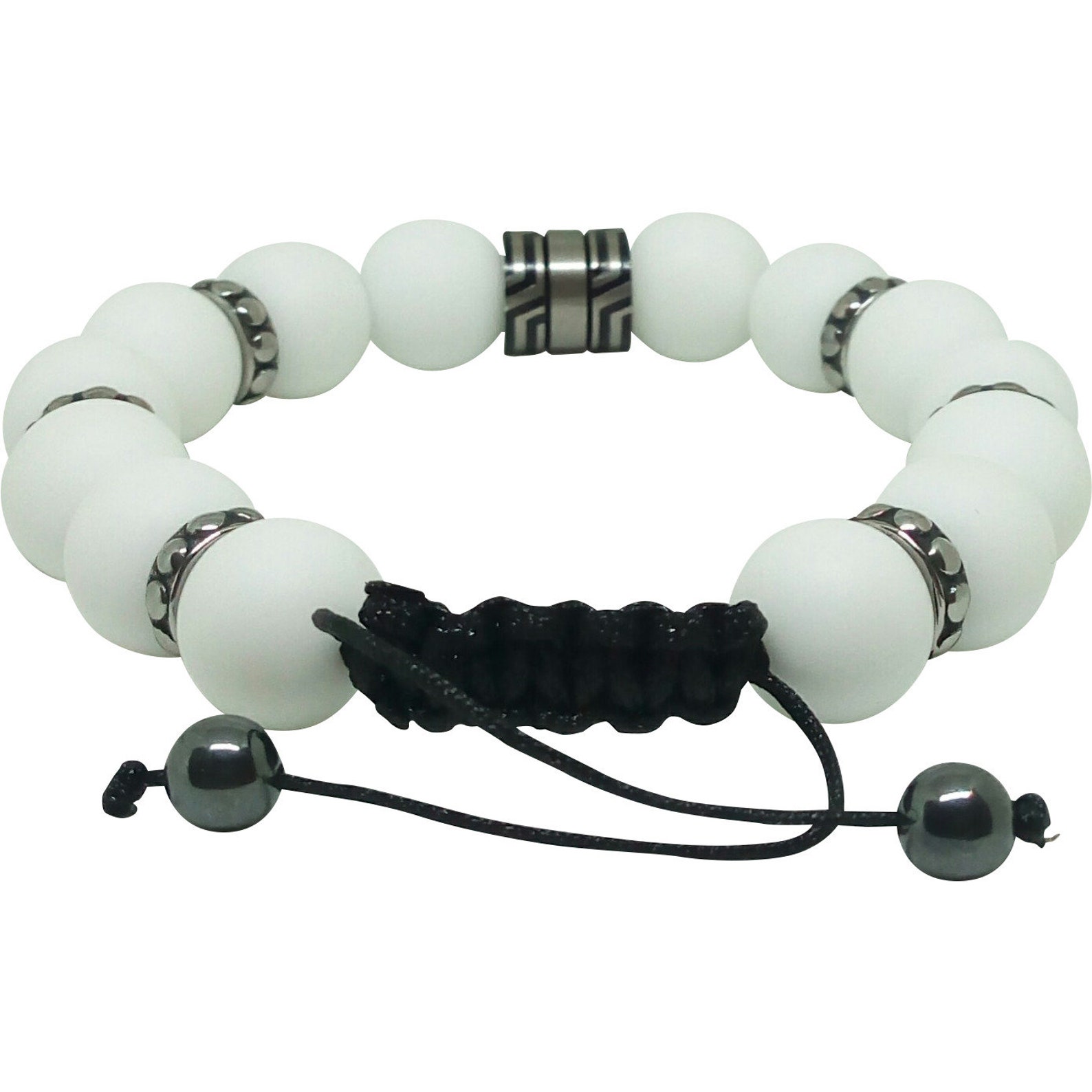 White Bracelet for Men's 12mm Etsy