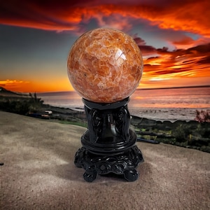 Orange Calcite Sphere - Healing Crystal