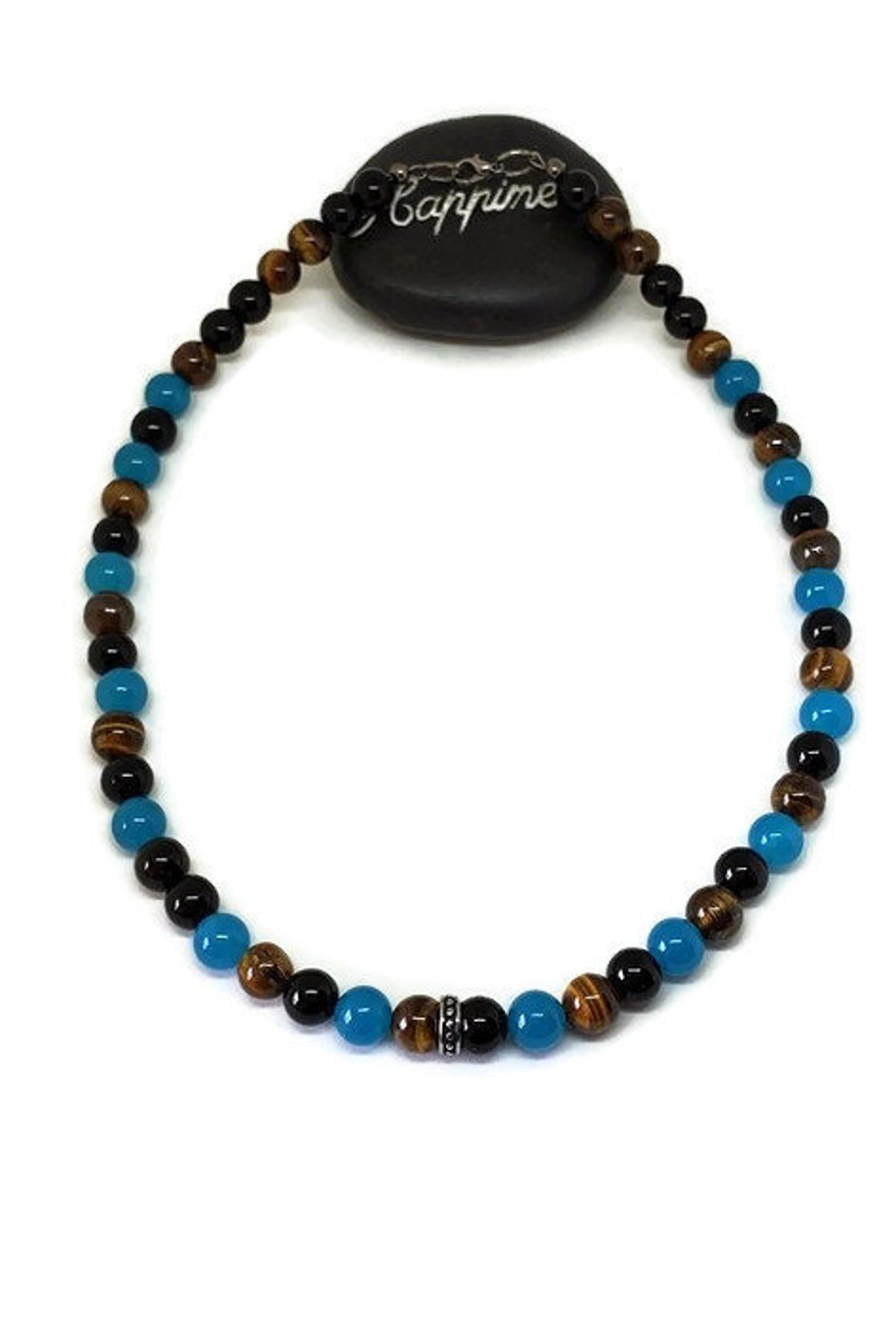 Mens Beaded Necklace Mens Necklace Necklace for Men Black Etsy