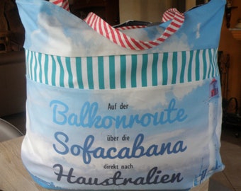 Beach bag / bag / shopper / shopper bag XXL / beach bag in maritime style / canvas / lined / fabric bag /
