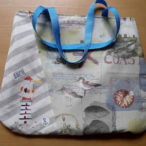 Beach bag / shopper bag / bucket bag / canvas / maritime / waterproof lining / beach bag / bag / fabric bag / weekender