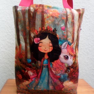 Sac à langer pour enfants / Licorne / Nom souhaité / Jardin d'enfants / École / Garderie / Sac de sport / Toile / Doublé PUL