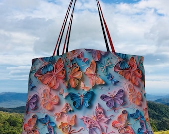 Strandtasche / Shopper Bag /  Bucked Bag  / wasserabweisende Webware / Sommerfeeling / Badetasche / Tragetasche  / Stofftasche / Weekender