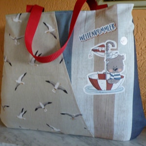 Beach bag / shopper bag / bucket bag / canvas / maritime / waterproof lining / beach bag / bag / fabric bag / weekender