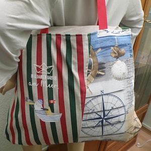 Beach bag / shopper bag / bucket bag / canvas / maritime / waterproof lining / beach bag / bag / fabric bag / weekender