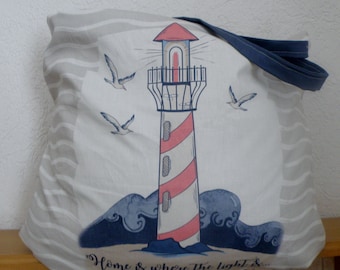 Shopper Bag XXL maritime / beach bag / weekender / shopper / holiday bag / sauna bag / bag / fabric bag