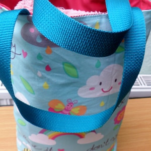 Kindertasche aus Canvas / Wetbag / wasserfestes Innenfutter / bunt / personalisierbar / Schwimmbad /Kindergarten / Schule / Wechselwäsche