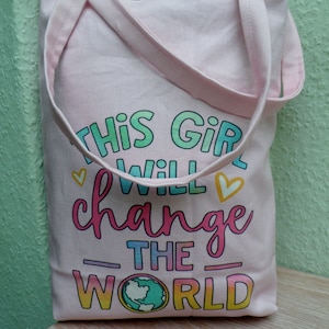 Canvasbeutel/ Mädelstasche / Beutel / Lunchbag / Rosa / Pink / personalisierbar / / Schule / Sport / Treff mit Freundinnen / Shoppingbeutel