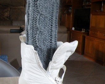 Calentadores de piernas / calentadores de brazos / merino / puños de botas / calentadores de muñecas / calentadores de botas / calentadores de piernas / calentadores de yoga / gris oscuro