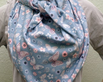 Cloth, Triangular scarf, Jersey cloth, Ladies, Scarf, XXL cloth made of organic jersey, Pastel blue / Pink / Mamatuch, Stilltuch, portable on both sides