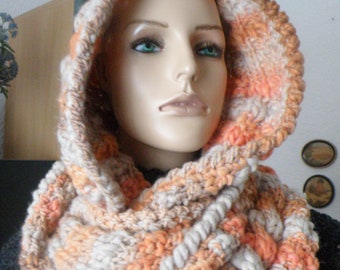 Bucle de punto de cable para mujer / conjunto de invierno para mujer / bufanda con capucha / bufanda larga / bufanda infinita / cuello / bucle