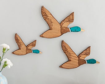 Set of 3 Flying Ducks, 1950s Hilda Ducks, Country Home Decor, Unique Wooden Wall Decor, Valentines Day Gift 2024