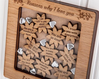 10 Reasons Why I Love You, Personalised Mothers Day gift from Daughter, Unique gift for Mum, Things I love about you Frame from children