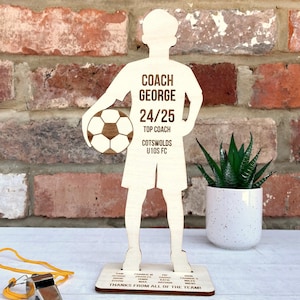 Personalised Football Coach Thank You Gift, End of season team gift, Soccer Award for coach, Youth football club Team gift for coach