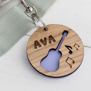 Guitar keychain with name editor shop