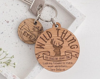 Wild Thing - Personalised Couples gift, Keychain for Boyfriend, Long Distance Boyfriend Gift for Anniversary, Valentines Day Gift 2024