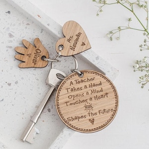 Personalised Teacher Keyring Teacher Gift Thank You Teacher Appreciation Teacher Keychain End of Term Teaching Assistant Gift Nursery Nurse