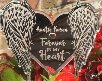 Memorial Gift Grave Decoration, Personalised Forever in our hearts decoration for cemetery or rose bush