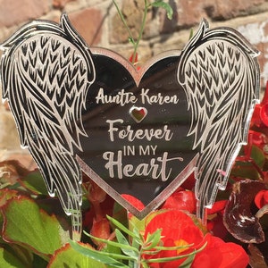 Memorial Gift Grave Decoration, Personalised Forever in our hearts decoration for cemetery or rose bush