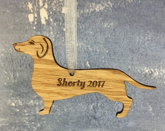 Dachshund Memorial Wooden Dog Ornament Engraved Memorial Bauble Pet Memorial Keepsake In Memory Of Dog Personalised Sausage Dog Decoration