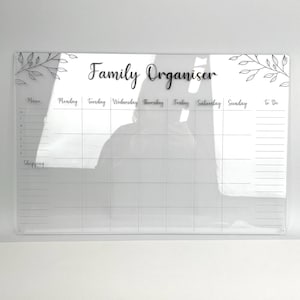 Clear and black planner A2 size - Large. Made by The Bespoke Workshop.