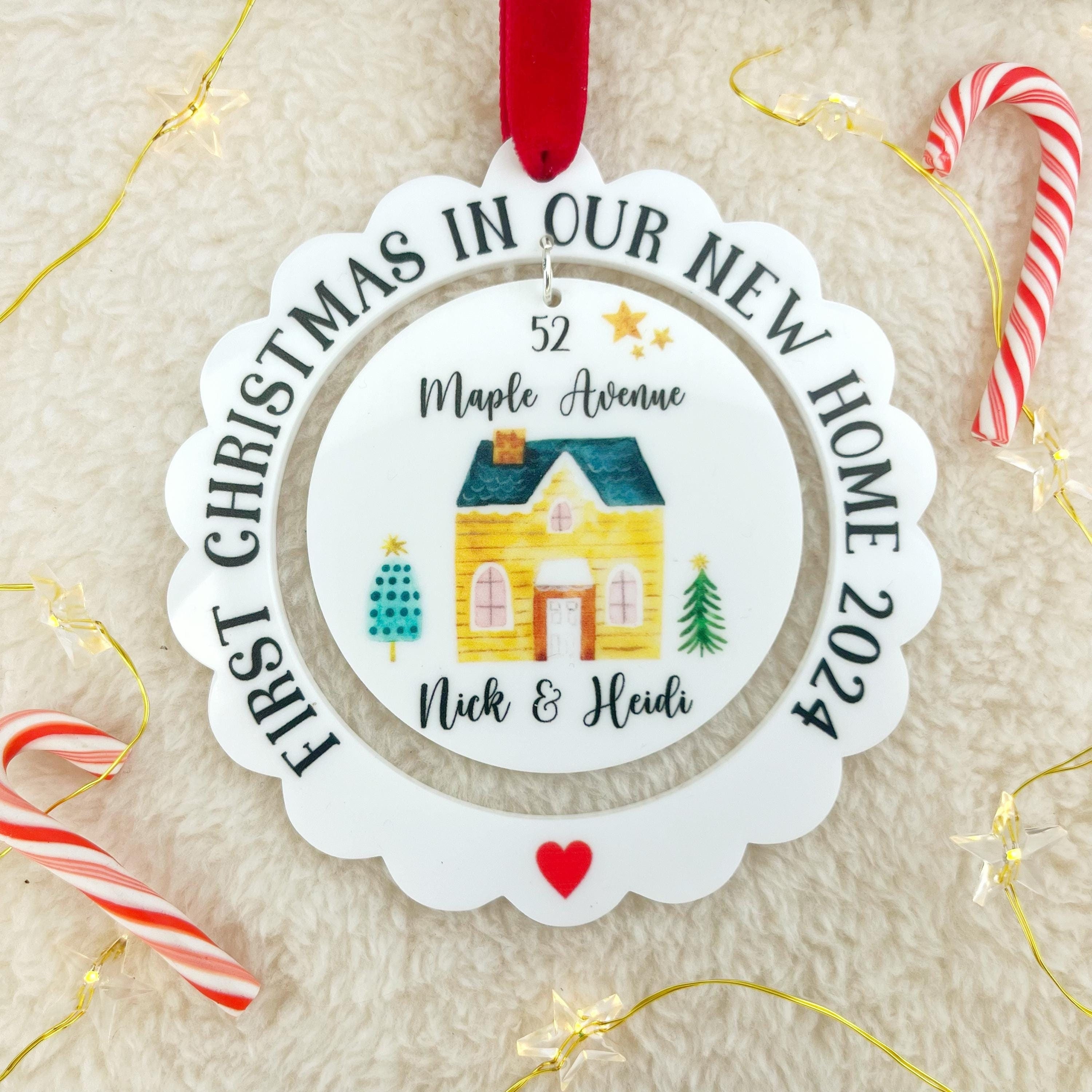 Christmas in our new home 2025, Personalised New Home Christmas Decoration, First Christmas In Our New Home Tree Ornament