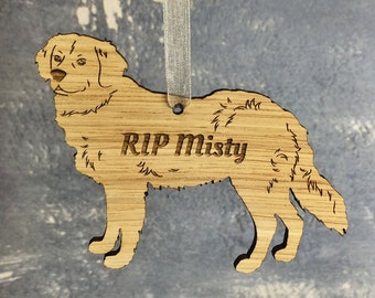 Golden Retriever Ornament Wooden Dog Ornament Engraved Hanging Dog Memorial Bauble Dog Remembrance In Memory Of Dog