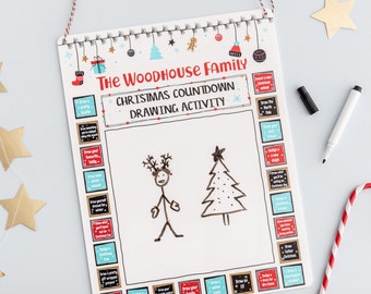 Countdown to Christmas Personalised Drawing Activity Advent Calendar