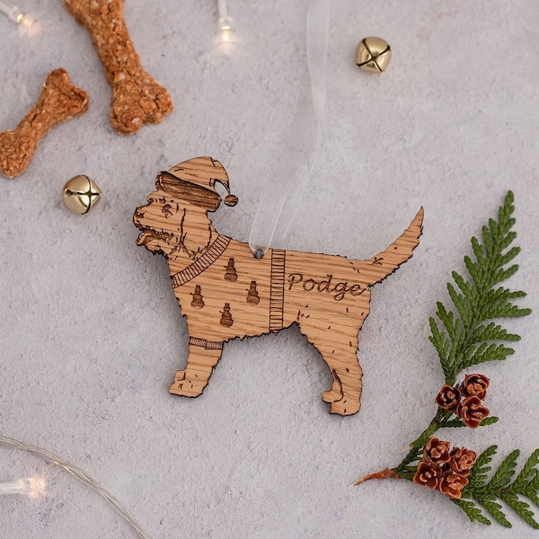 Christmas Cockerpoo ornament Rustic dog on tree Christmas decorations Wooden engraved gifts Christmas baubles Personalised dog lover gift