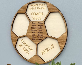 Football Coach Thank You Gift, Personalised Gift for football coach, End of season team gift, Youth football gift for trainer from team