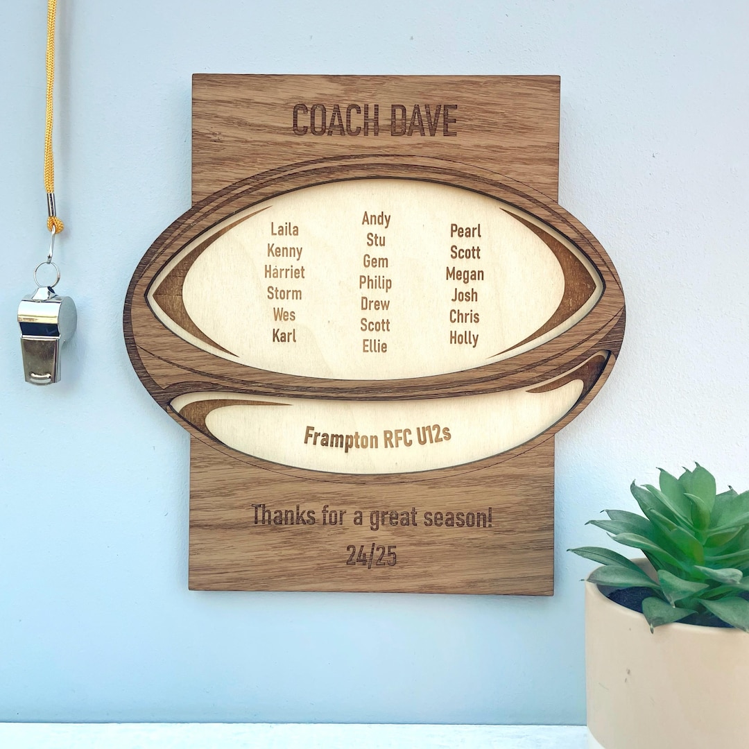 Thanks Coach Rugby Rugby Coach Thank You Gift, Personalised Gift for Rugby Coach, End of ...