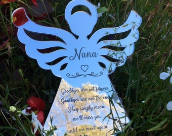 Angel Memorial Ground Stake, Personalised Angel to go into the ground, Memorial Decoration for Garden, Missing Nana Cemetery Decoration