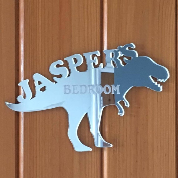 Jurassic Style Plaque Personalised Children/'s Bedroom Door Sign