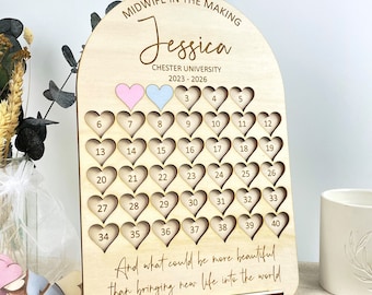 Personalised Student Midwife Gift - Student Midwife Birth Counting Board  - Midwifery Board - Midwife Counting Chart - Midwife in the making